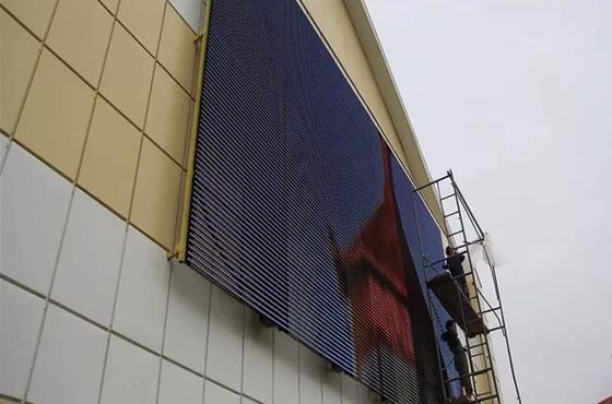 媒体の正面の広告のための高い透明物P15.625の屋外の導かれたカーテンの表示